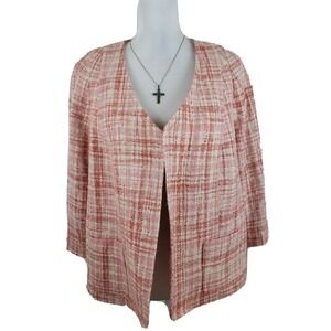 TALBOTS ~Woman Plus Size 16WPetite~ Orange/White BLAZER the GRACE fit NWT $209